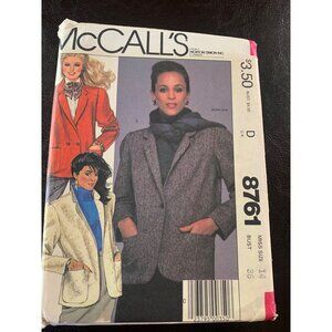 McCall's Misses Jacket Sewing Pattern Sz 14 8761 - Uncut